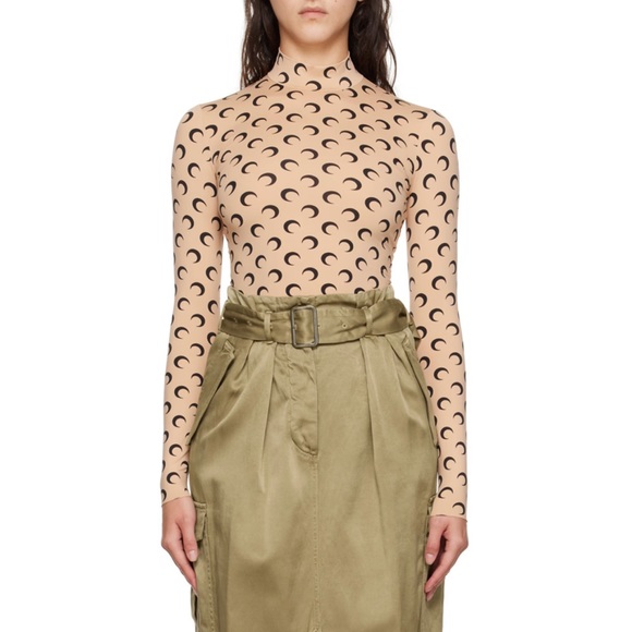 Tan all over moon print top - Picture 3 of 11